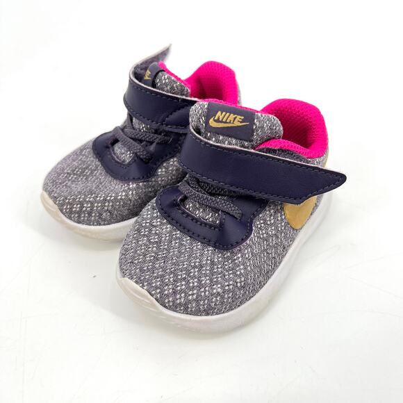 Nike Other - Nike Baby No-Tie Sneakers Gray Pink Baby Girl Size 3